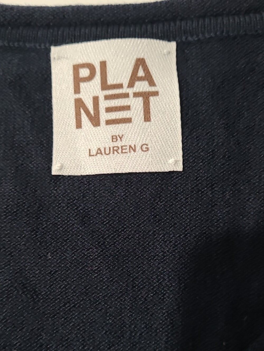 Planet Navy V-Neck Women's Sweater - Picture 3 of 14